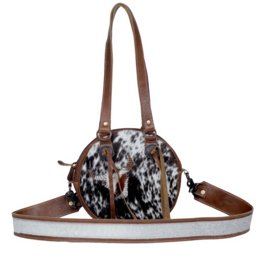 NWT Myra Round CONCEPT LEATHER & HAIR ON BAG - Picture 2 of 6